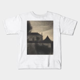 House at Dusk (La Cite) by Georges-Pierre Seurat Kids T-Shirt